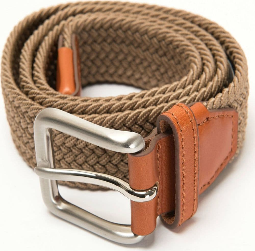 ΖΩΝΗ ΥΦΑΣΜΑΤΙΝΗ JACK & JONES JACSPRING WOVEN BELT BEIGE INCENSE JACK&JONES