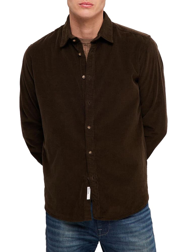 ΠΟΥΚΑΜΙΣΟ SELECTED SLHREGOWEN-CORD SHIRT FOREST NIGHT SELECTED