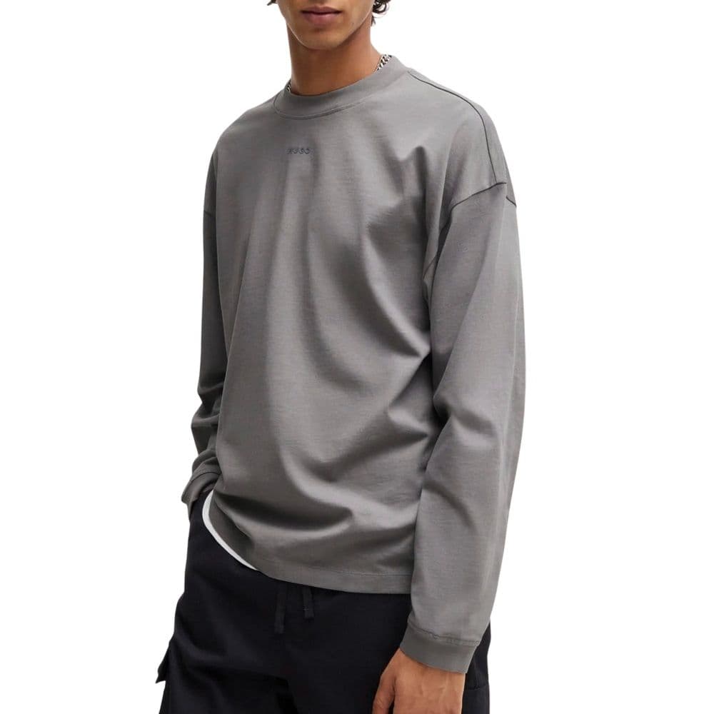 LONG SLEEVE HUGO DAPOSO SWEATER GREY HUGO BOSS