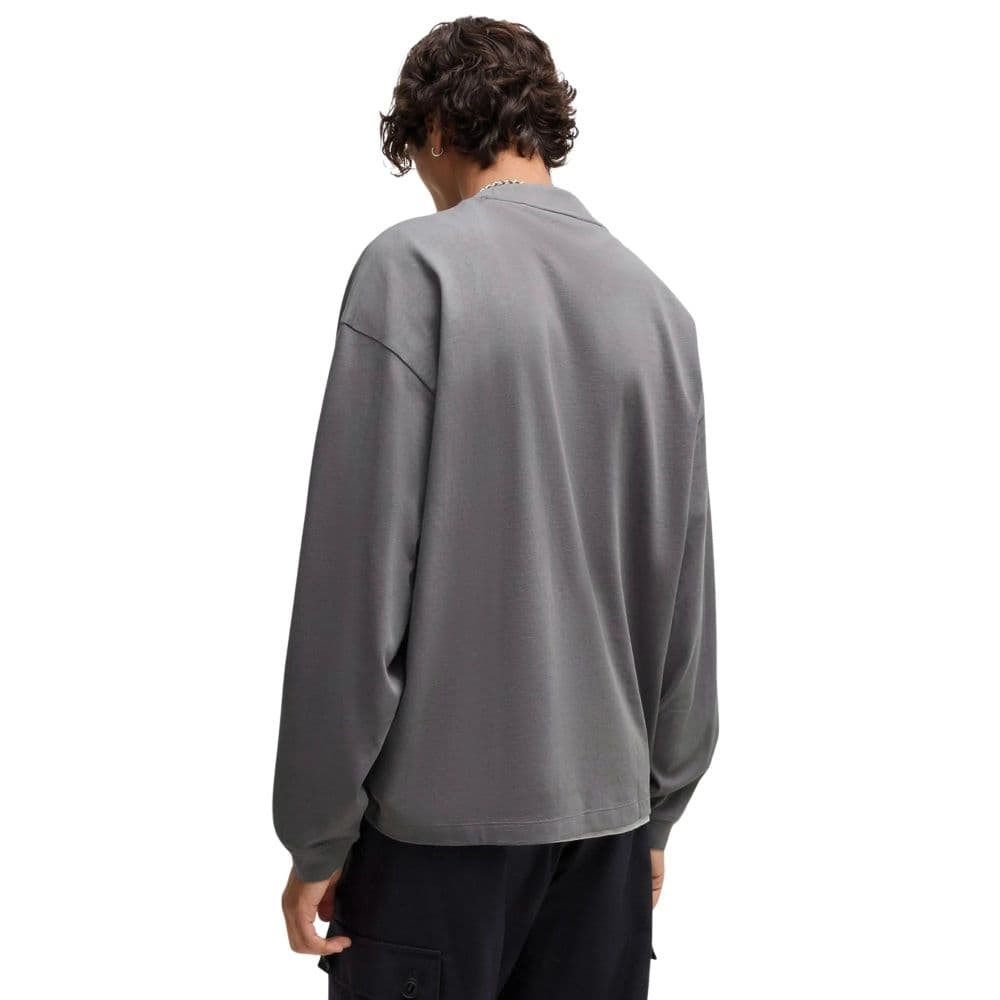 LONG SLEEVE HUGO DAPOSO SWEATER GREY HUGO BOSS