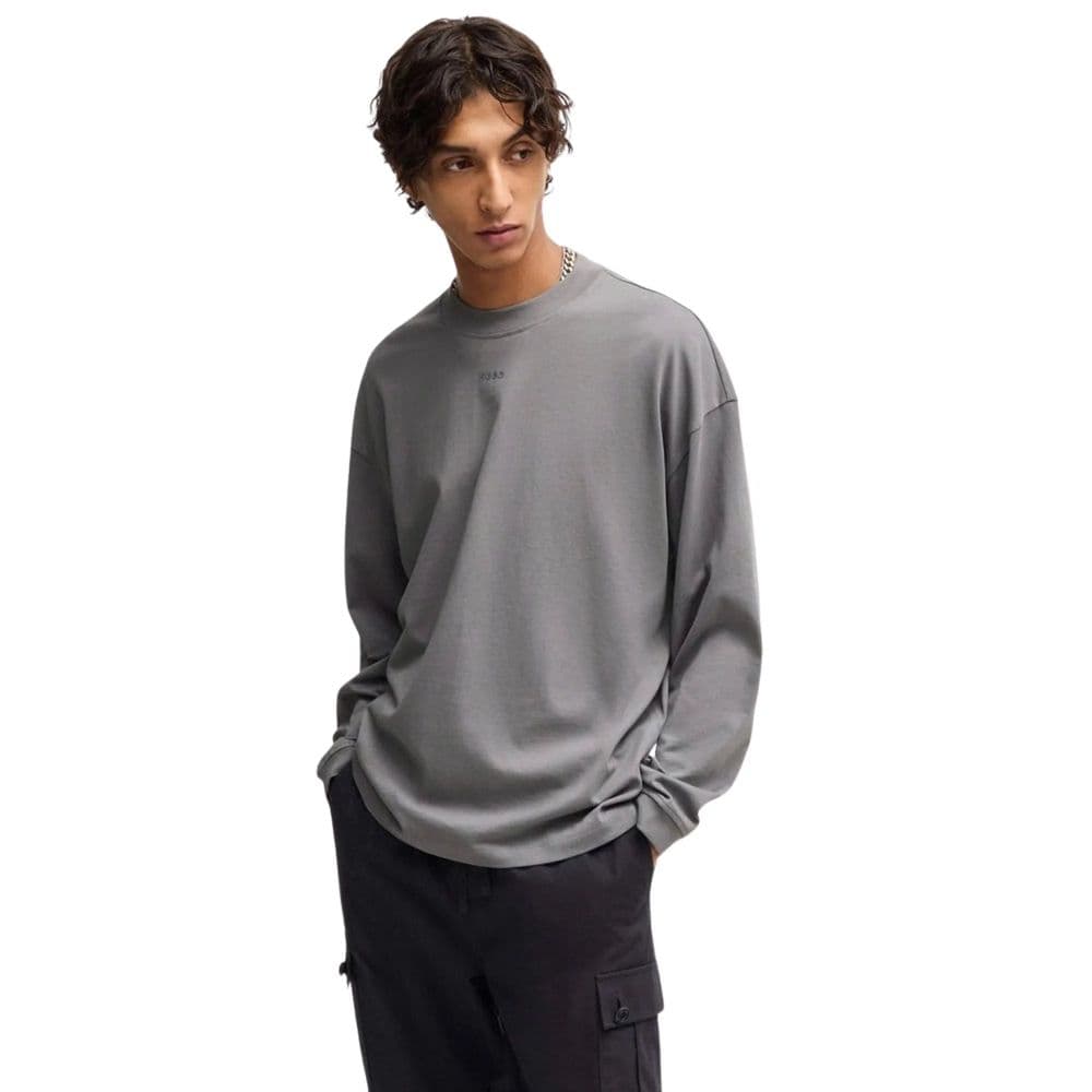 LONG SLEEVE HUGO DAPOSO SWEATER GREY HUGO BOSS