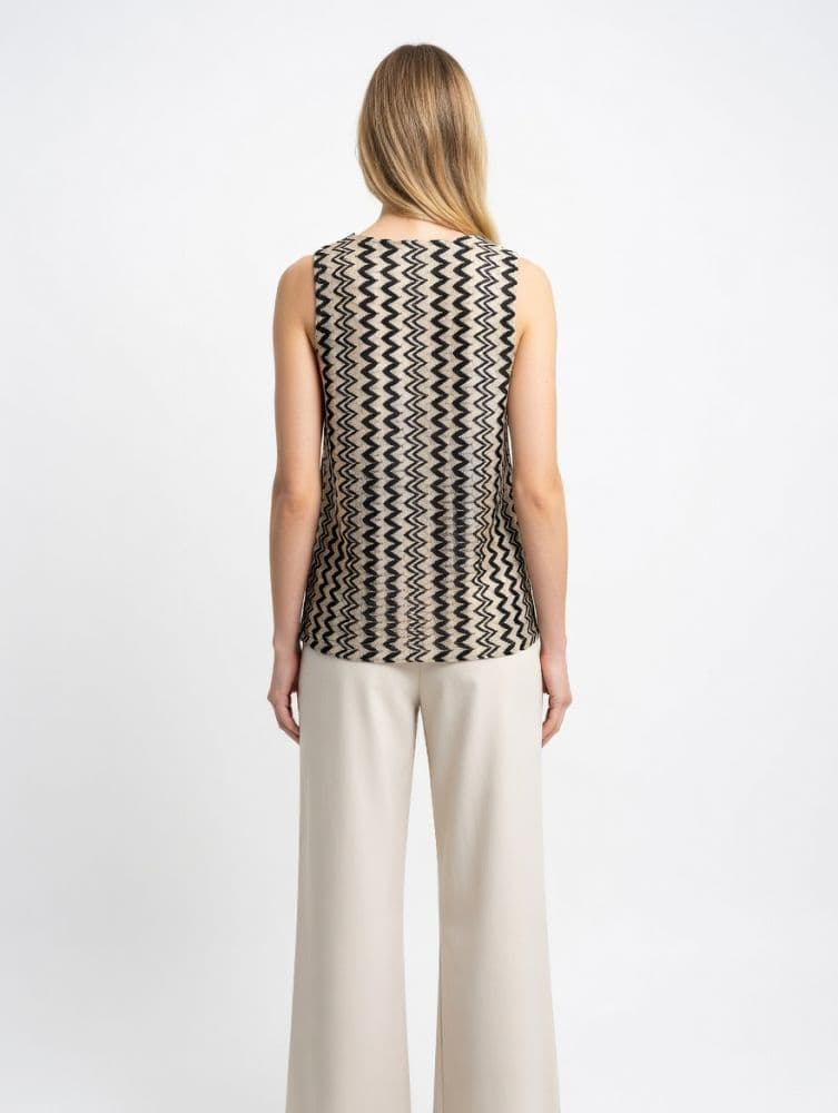 ΜΠΛΟΥΖΑ VERO MODA VIOLA SL O-NECK BLACK / BEIGE VERO MODA