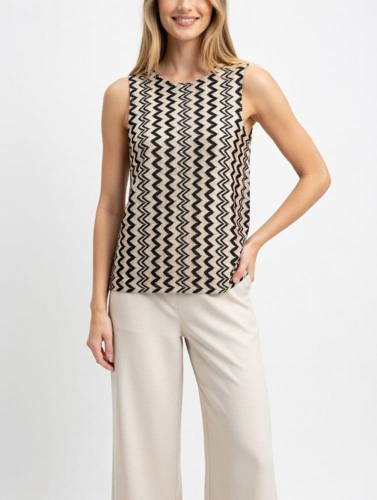 ΜΠΛΟΥΖΑ VERO MODA VIOLA SL O-NECK BLACK / BEIGE VERO MODA