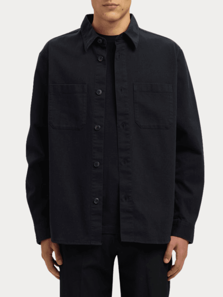 OVERSHIRT SELECTED SLHTRAVIS TWILL LS BLACK SELECTED