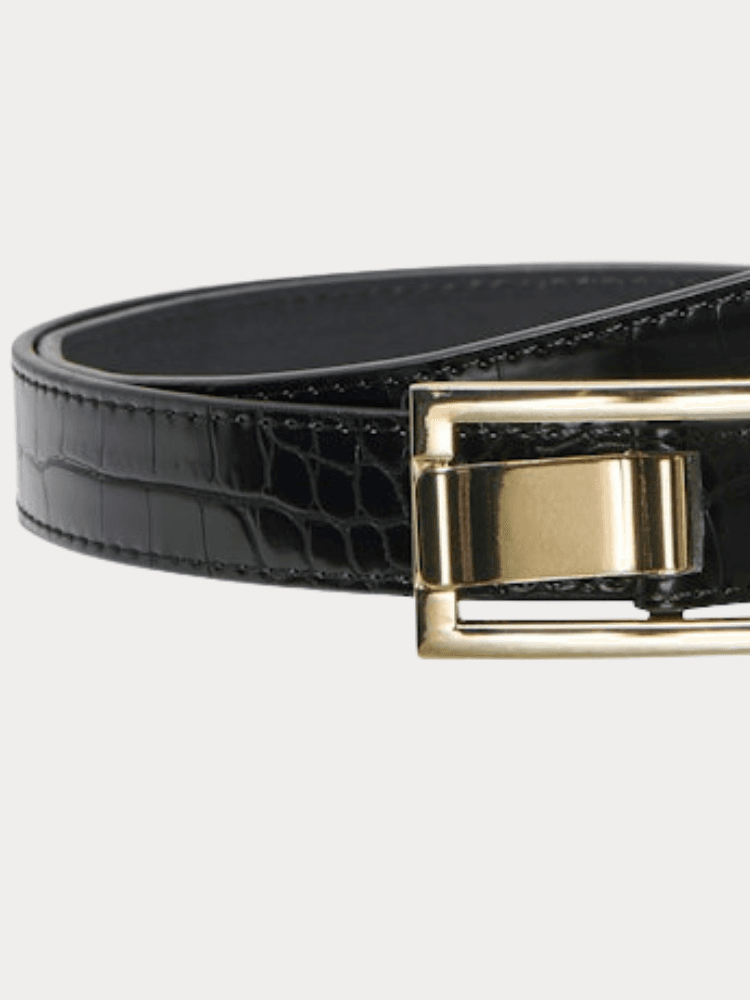CROCO ΖΩΝΗ ONLY ASTA PU JEANS BELT BLACK ONLY