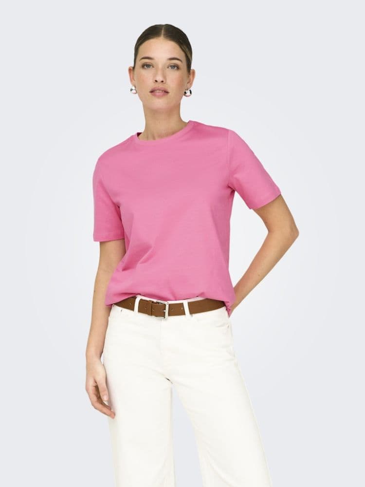 LUXE TOP ONLY FREJA S/S BRIGHT SACHET PINK ONLY