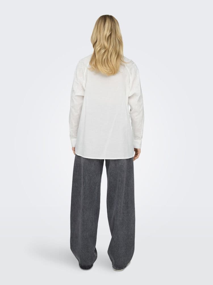 ΠΟΥΚΑΜΙΣΟ ONLY MINNA GRACE LS DETAIL CLOUD DANCER ONLY