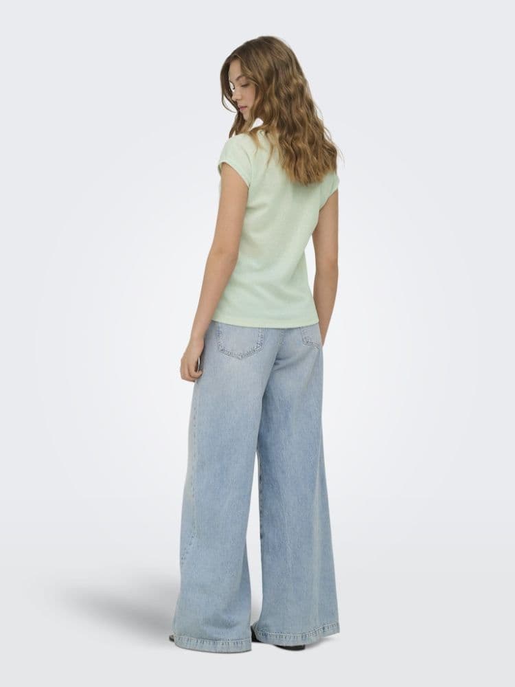 V NECK LUREX ONLY SILVERY S/S LILY GREEN ONLY