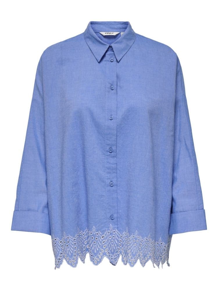 ΠΟΥΚΑΜΙΣΟ ONLY GRACES TULUM LS EMB WVN BLUE BONNET ONLY