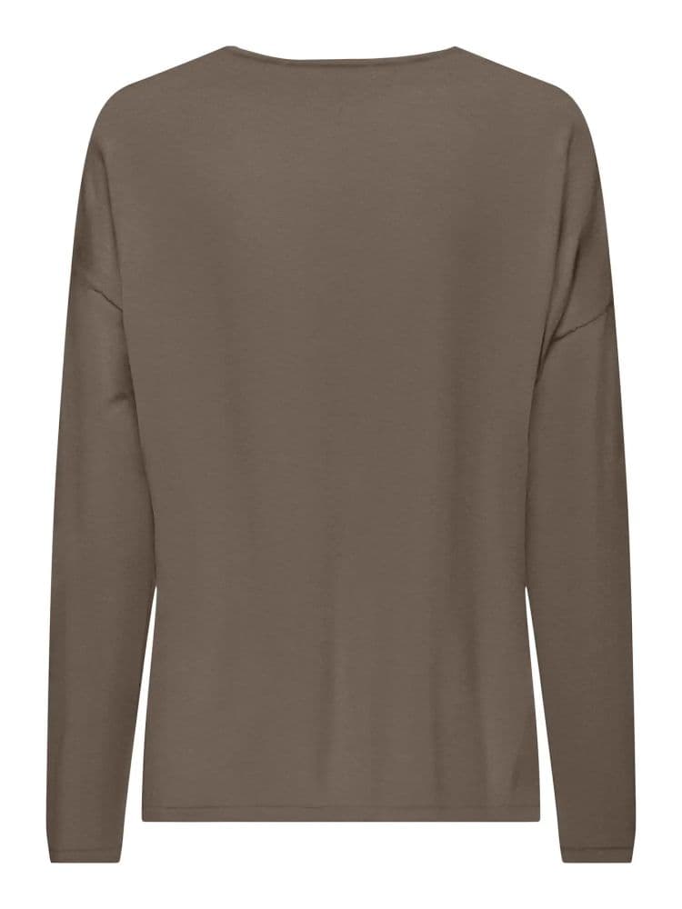 ΜΠΛΟΥΖΑ ONLY CHIANTI LIFE LS V-NECK KNT MOCH WALNUT ONLY