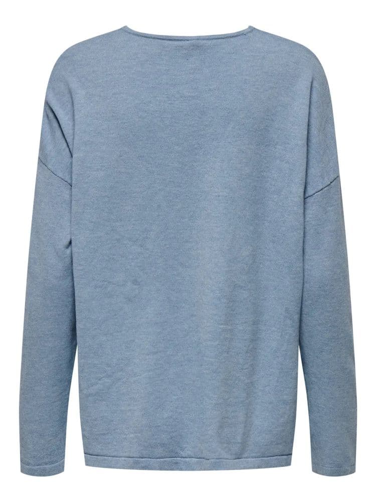 ΜΠΛΟΥΖΑ ONLY CHIANTI LIFE LS V-NECK KNT MOCH WINDWARD BLUE ONLY
