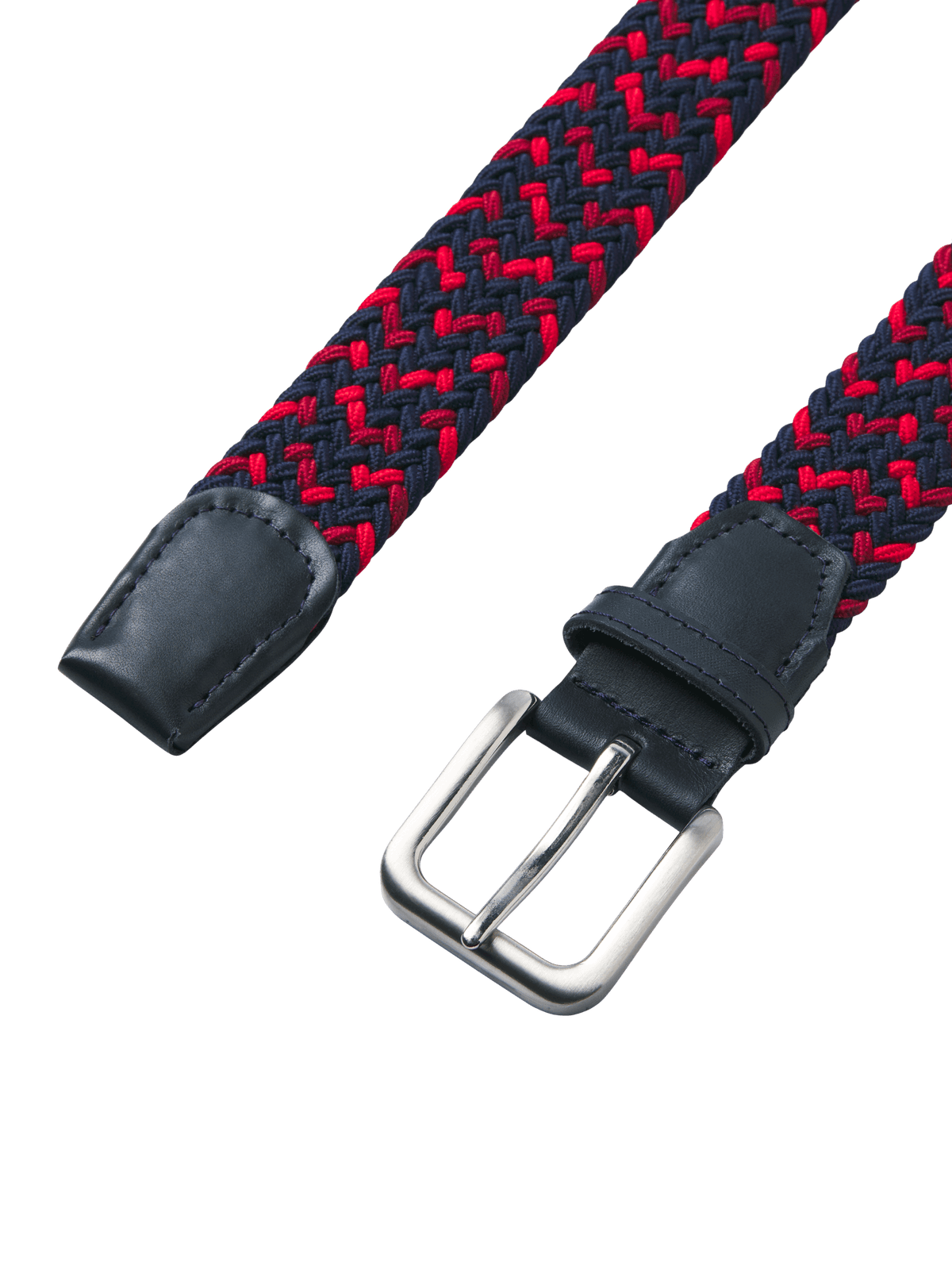 ΖΩΝΗ ΥΦΑΣΜΑΤΙΝΗ JACK & JONES JACSPRING WOVEN BELT NAVYBLAZER/RED MIX JACK&JONES