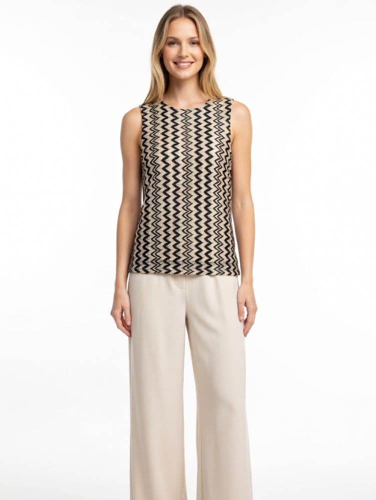 ΜΠΛΟΥΖΑ VERO MODA VIOLA SL O-NECK BLACK / BEIGE VERO MODA