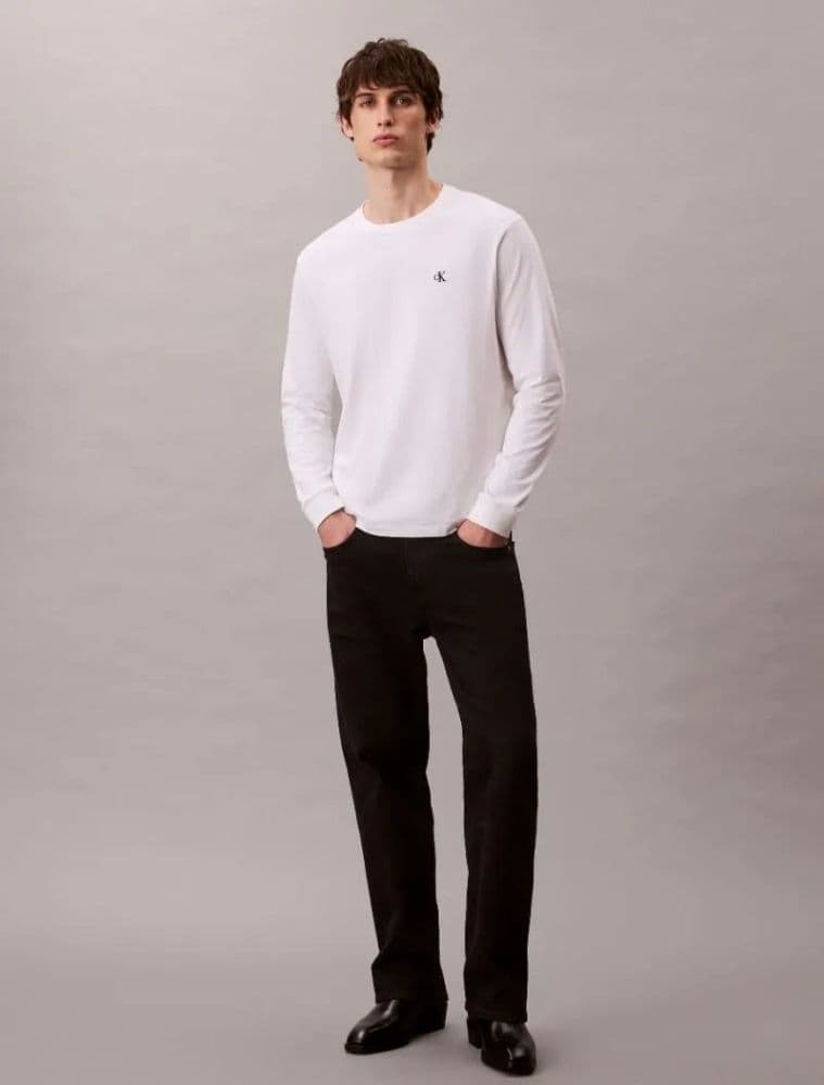 ΜΠΛΟΥΖΑ CALVIN KLEIN LS EASY MONOGRAM TEE WHITE CALVIN KLEIN