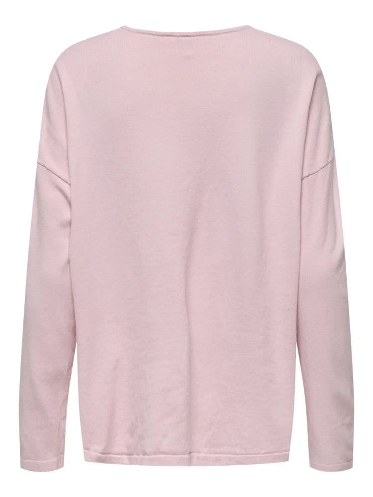 ΜΠΛΟΥΖΑ ONLY CHIANTI LIFE LS V-NECK KNT MOCH ROSE SMOKE ONLY