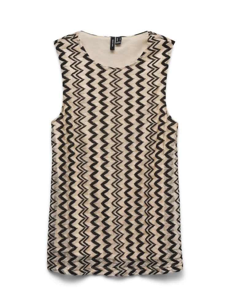 ΜΠΛΟΥΖΑ VERO MODA VIOLA SL O-NECK BLACK / BEIGE VERO MODA