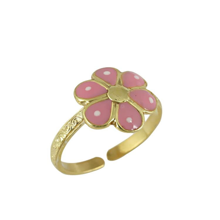 Παιδικό Δαχτυλίδι Μαργαρίτα Aπό Επιχρυσωμένο Ασήμι PDX128