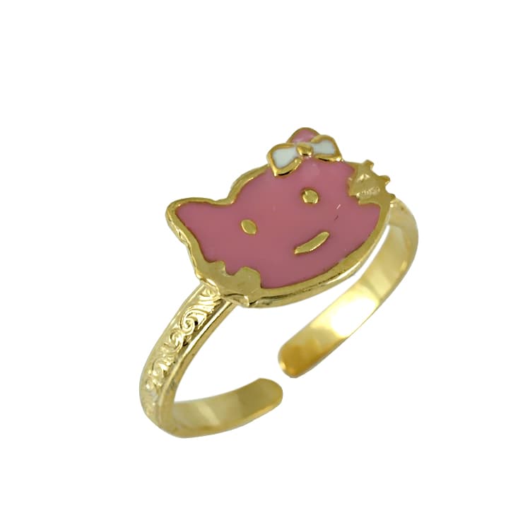 Παιδικό Δαχτυλίδι Miss Kitty Από Επιχρυσωμένο Ασήμι PDX129