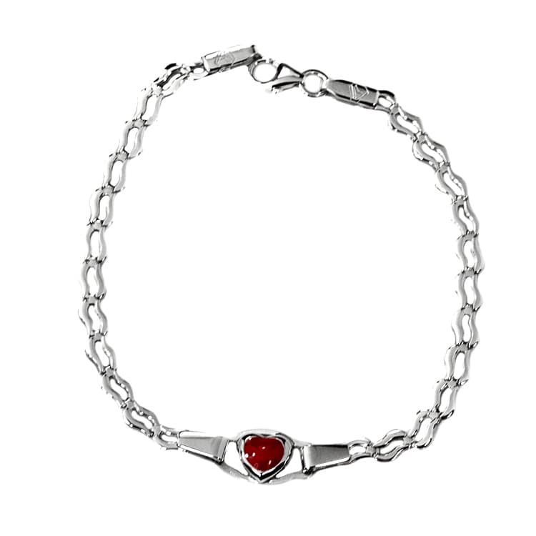 Λευκόχρυσο Παιδικό Βραχιόλι Καρδούλα Κ9 PVR152