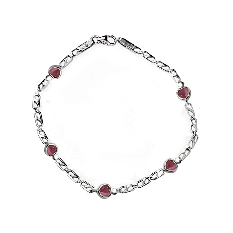 Λευκόχρυσο Παιδικό Βραχιόλι Καρδιές Κ9 PVR165