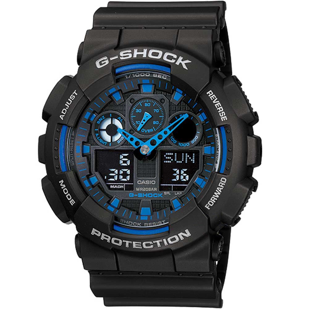 CASIO G-SHOCK Anadigi Black Rubber Strap GA-100-1A2ER