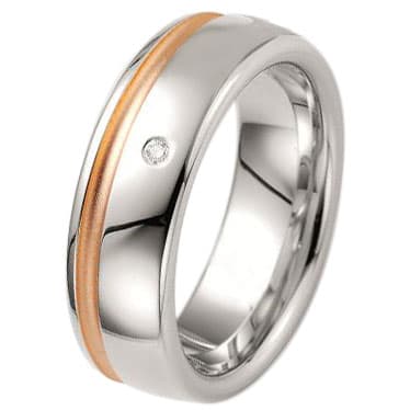 Δίχρωμη Ασημένια Βέρα Γάμου Breuning με ή χωρίς Πέτρες WRS231 diamonds