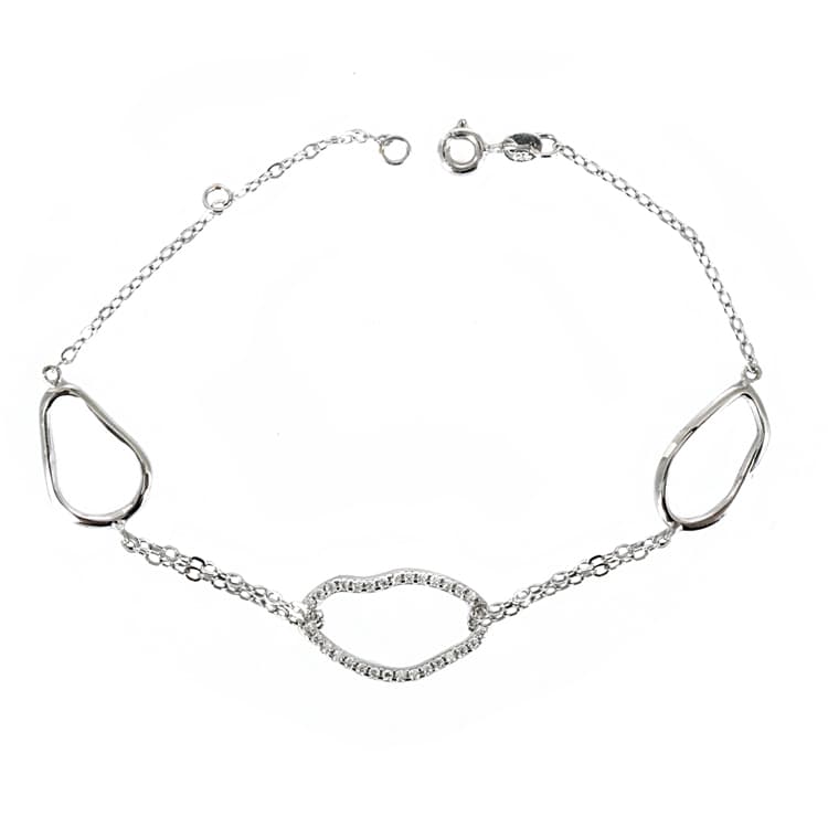 Λευκόχρυσο Βραχιόλι Κ14 VR155