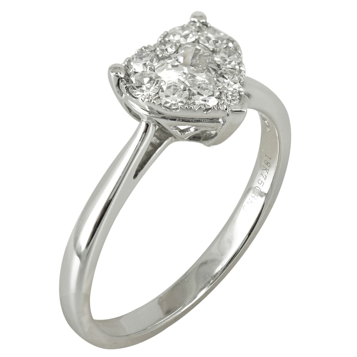 Μονόπετρο Δαχτυλίδι Σε Σχήμα Καρδιάς Κ18 με Διαμάντια Brilliant DDX108