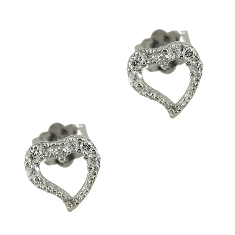 Λευκόχρυσα Παιδικά Σκουλαρίκια Καρδούλες Κ14 PSK180