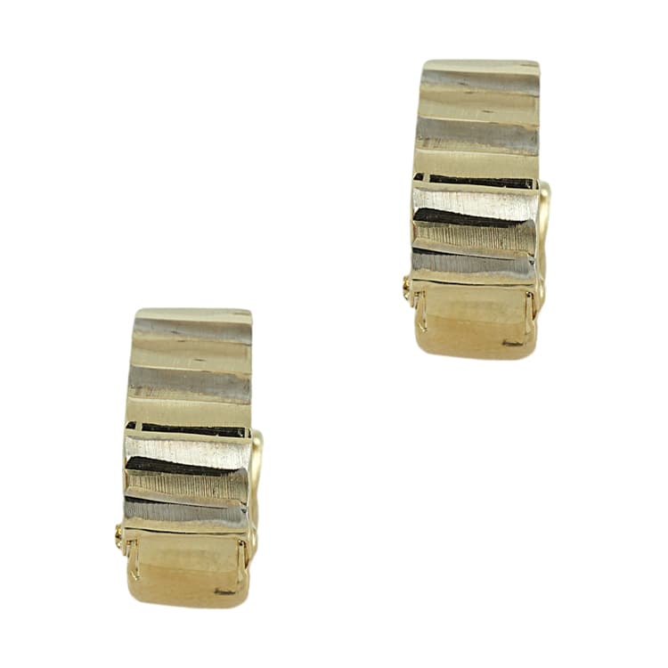 Δίχρωμα Χρυσά Σκουλαρίκια Κρίκοι Κ14 SK380