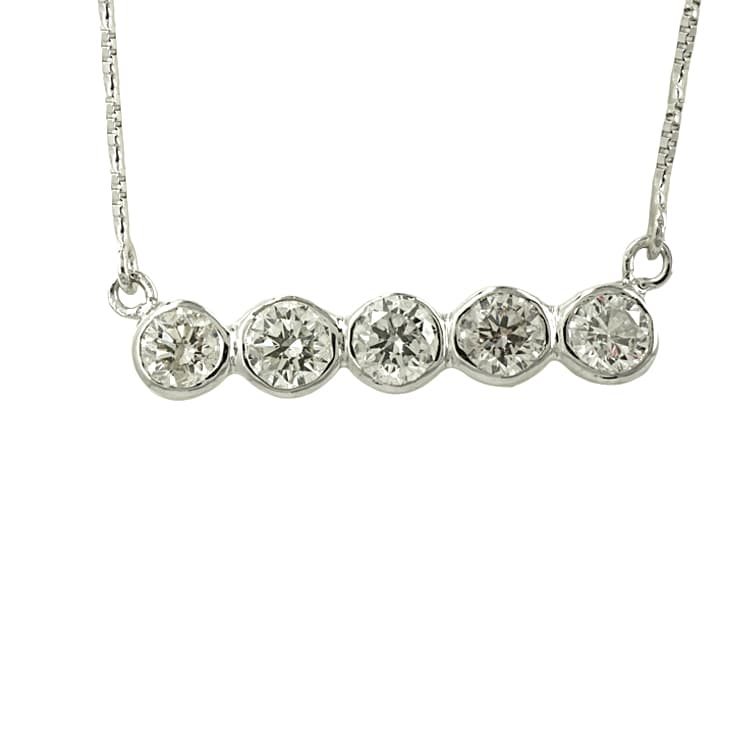 Κολιέ με Διαμάντια Brilliant Από Λευκόχρυσο K18 DKL100