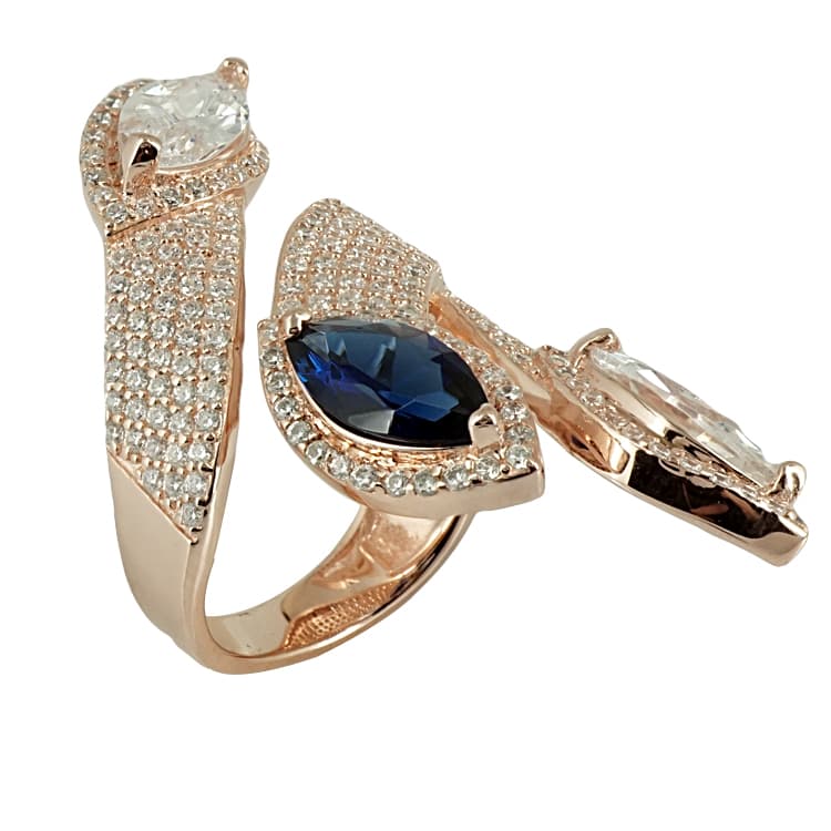 Ασημένιο Ροζ Επιχρυσωμένο Δαχτυλίδι DX280