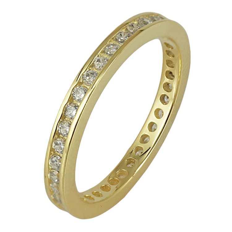 Ασημένιο Επιχρυσωμένο Ολόβερο Δαχτυλίδι DX408