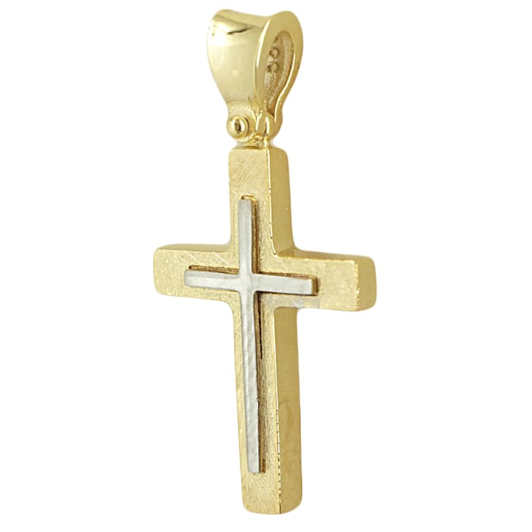 Σταυρός Βάπτισης 14K Δίχρωμος Χρυσός Ανδρικός ST1772
