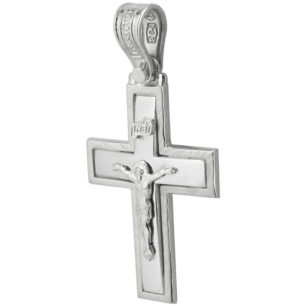Σταυρός Βάπτισης Κ14 Λευκόχρυσος Ανδρικός ΤΡΙΑΝΤΟΣ ST1925