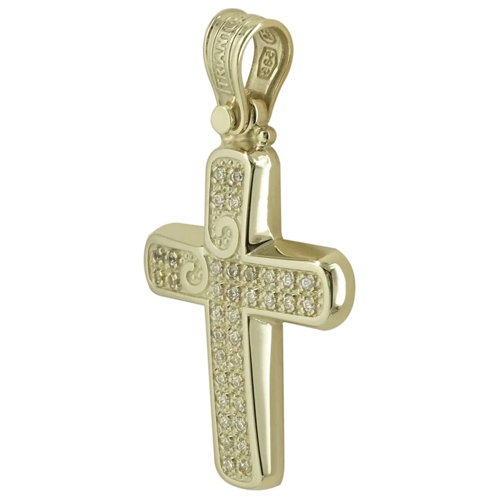 Σταυρός Βάπτισης Κ14 Κίτρινος Χρυσός Γυναικείος ΤΡΙΑΝΤΟΣ ST1950