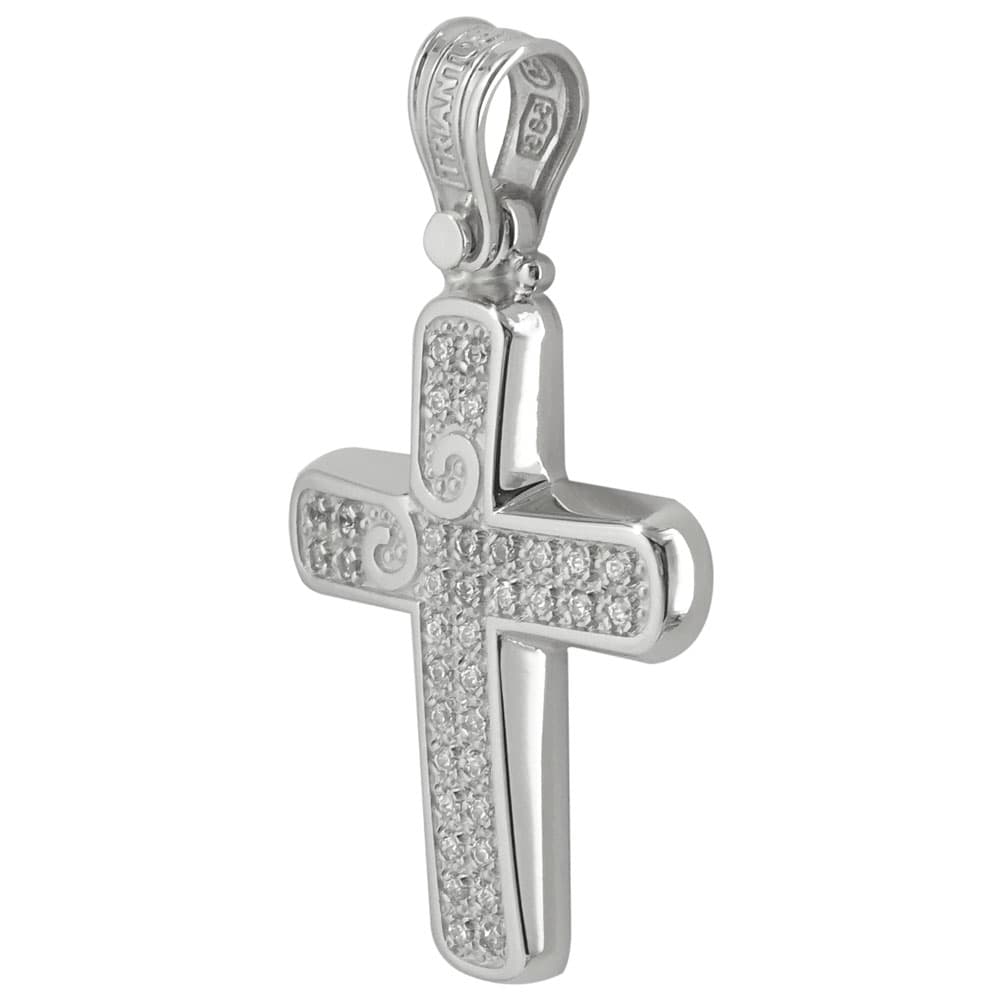 Σταυρός Βάπτισης Κ14 Λευκόχρυσος Γυναικείος ΤΡΙΑΝΤΟΣ ST1951