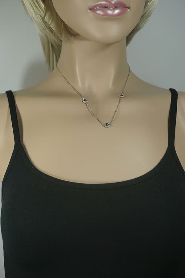 Κολιέ Γυναικείο σε Κίτρινο Χρυσό κ14 με Ροζέτα και zircon Gatsa KL383