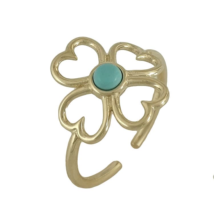 Παιδικό Δαχτυλίδι με Μαργαρίτα Από Κίτρινο Χρυσό Κ14 PDX141