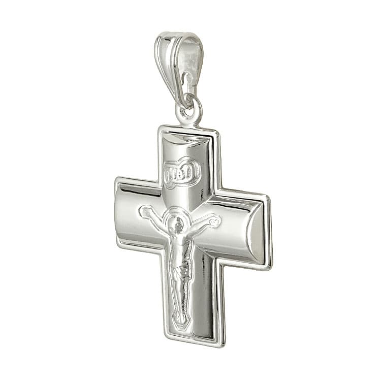 Σταυρός Βάπτισης 9 Καρατίων Λευκόχρυσος Ανδρικός ST1831