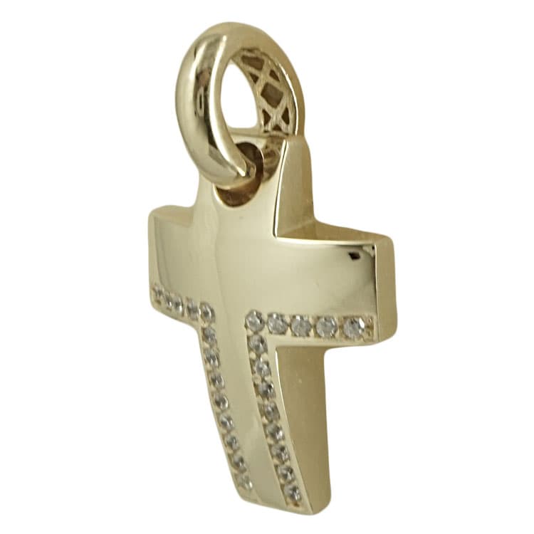 Σταυρός Βάπτισης 14 Καρατίων Κίτρινος Χρυσός Γυναικείος ST1975