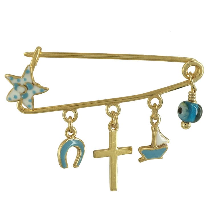 Ασημένια Επιχρυσωμένη Παραμάνα για Νεογέννητο PR291