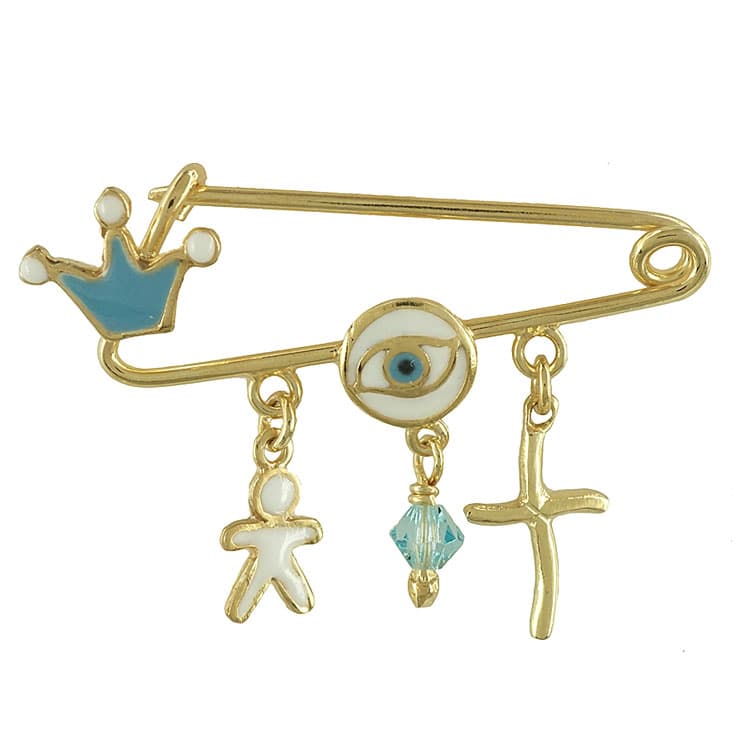 Ασημένια Επιχρυσωμένη Παραμάνα για Νεογέννητο PR294