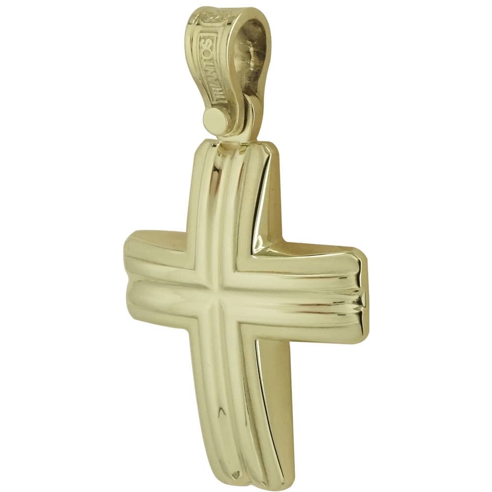 Σταυρός Βάπτισης Κ14 Κίτρινος Χρυσός Ανδρικός ΤΡΙΑΝΤΟΣ ST2001