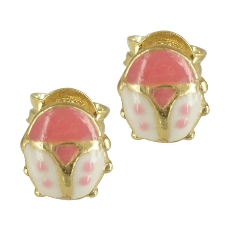 Ασημένια Επιχρυσωμένα Παιδικά Σκουλαρίκια Πασχαλίτσες PSK217