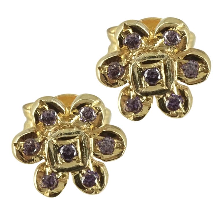 Ασημένια Επιχρυσωμένα Παιδικά Σκουλαρίκια Μαργαρίτες PSK228