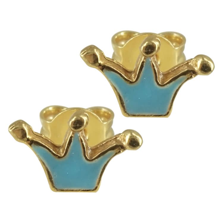 Ασημένια Παιδικά Σκουλαρίκια Κορώνες PSK231