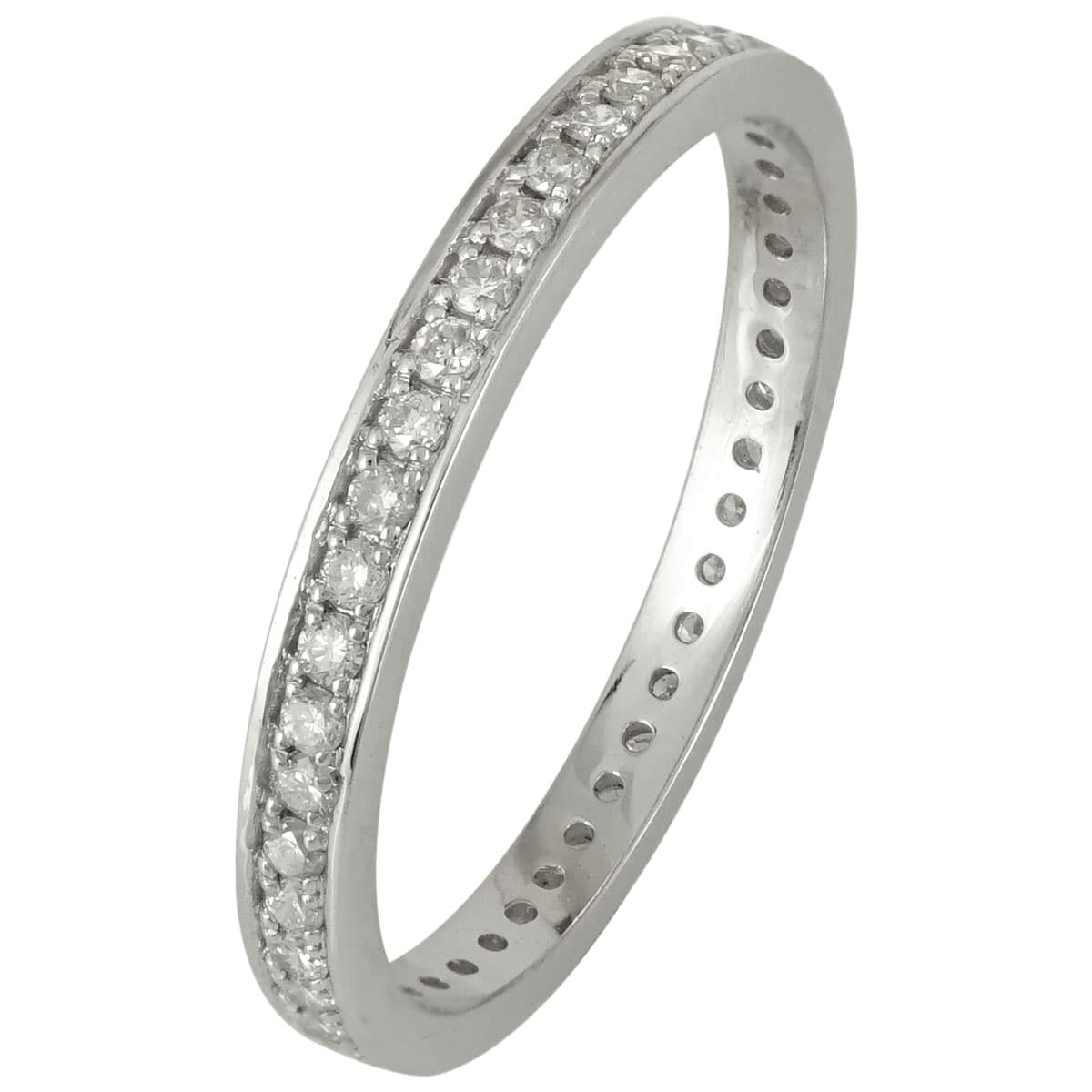 Λευκόχρυσο Ολόβερο Δαχτυλίδι Κ18 με Διαμάντια Brilliant DR15107