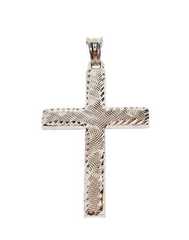 Σταυρός Βάπτισης 14 Καρατίων Λευκόχρυσος Ανδρικός ST734