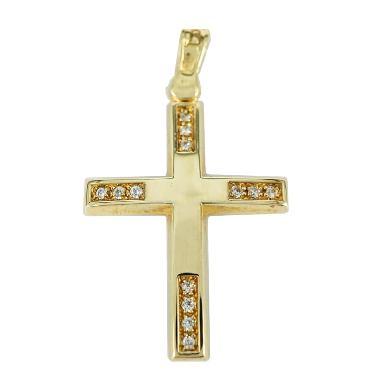 Σταυρός Βάπτισης 9 Καρατίων Κίτρινος Χρυσός Γυναικείος ST1323